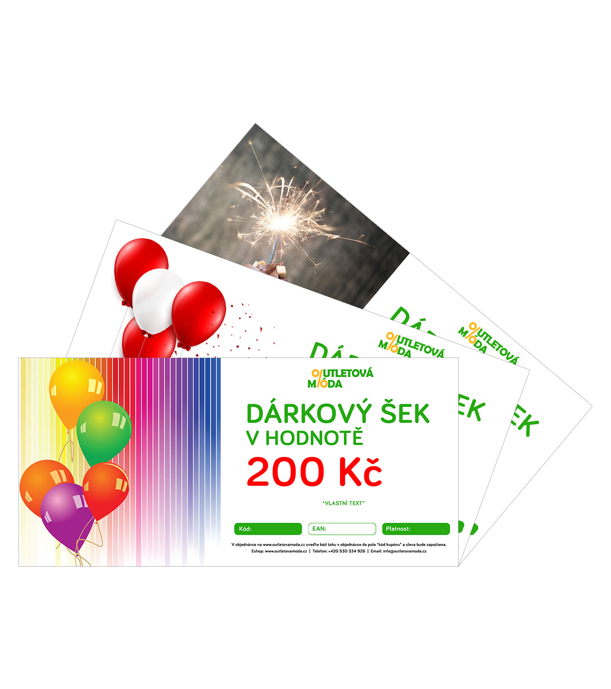 Dárkový šek - motiv NAROZENINY