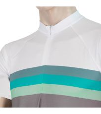 Pánský cyklistický dres CYKLO SUMMER STRIPE Sensor šedá/zelená