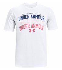 Pánské triko MULTI COLOR COLLEGIATE SS Under Armour White