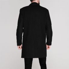 Pánský kabát Firetrap Block Wool Coat Mens FIRETRAP Charcoal