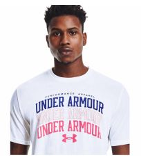 Pánské triko MULTI COLOR COLLEGIATE SS Under Armour White