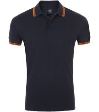 Pánské polo triko PASADENA SOĽS French navy / Neon orange