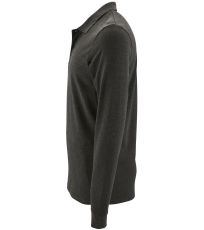 Pánské polo triko dlouhý rukáv PERFECT LSL SOĽS Tmavá melanž