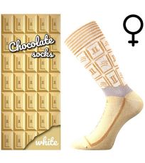 Unisex trendy ponožky Chocolate Lonka WHITE dámské